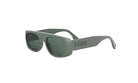A pair of gray Fendi sunglasses with dark lenses.