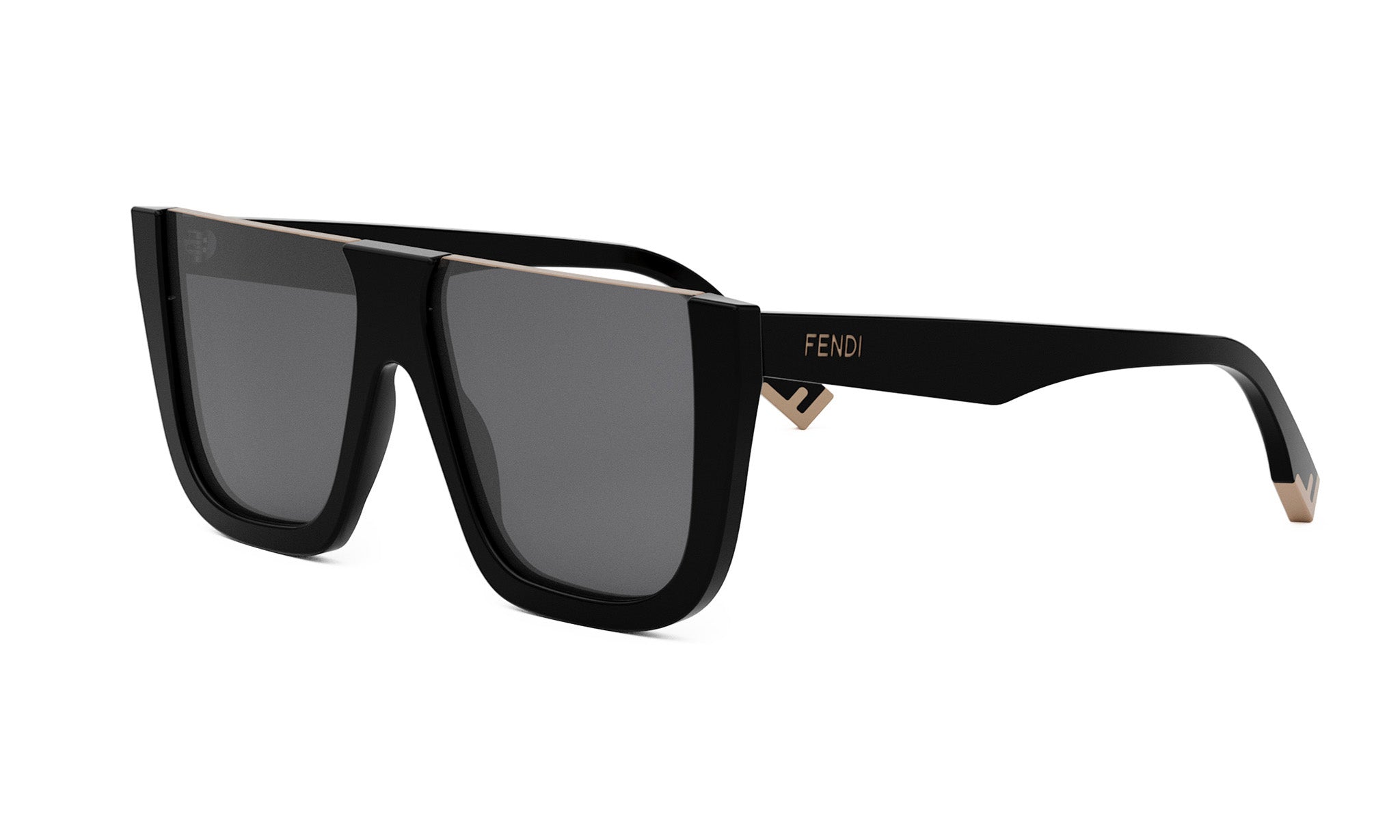 A pair of black Fendi sunglasses with a sleek, modern design.