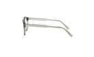 A pair of gray-framed glasses with a sleek, modern design.