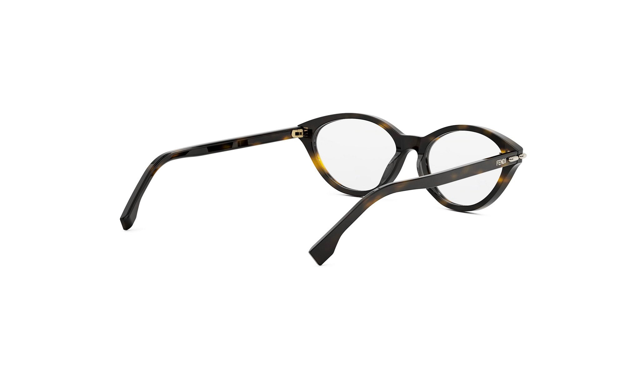 A pair of tortoiseshell-framed glasses with dark tortoiseshell frames and clear lenses.