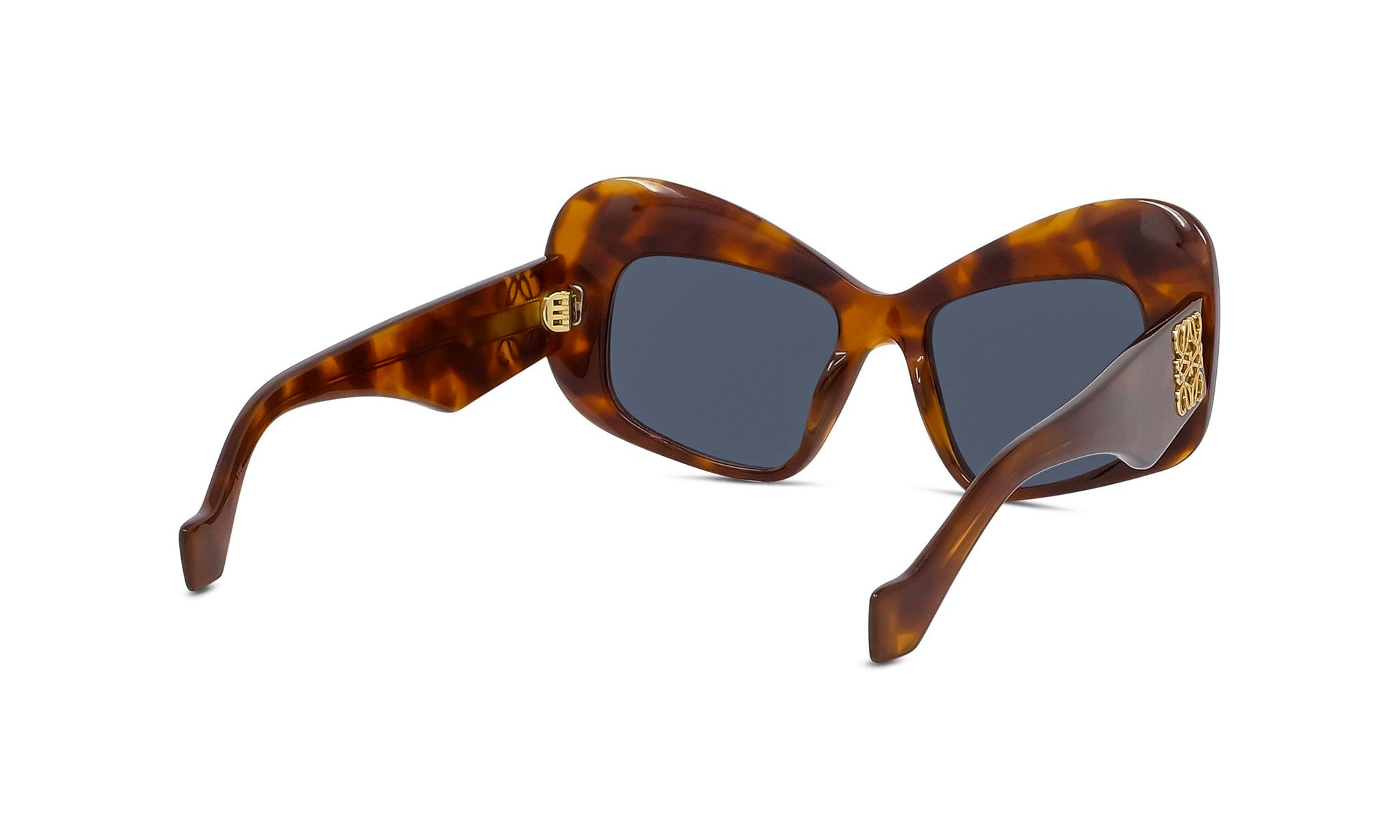 A pair of stylish sunglasses with a tortoiseshell frame and dark lenses.