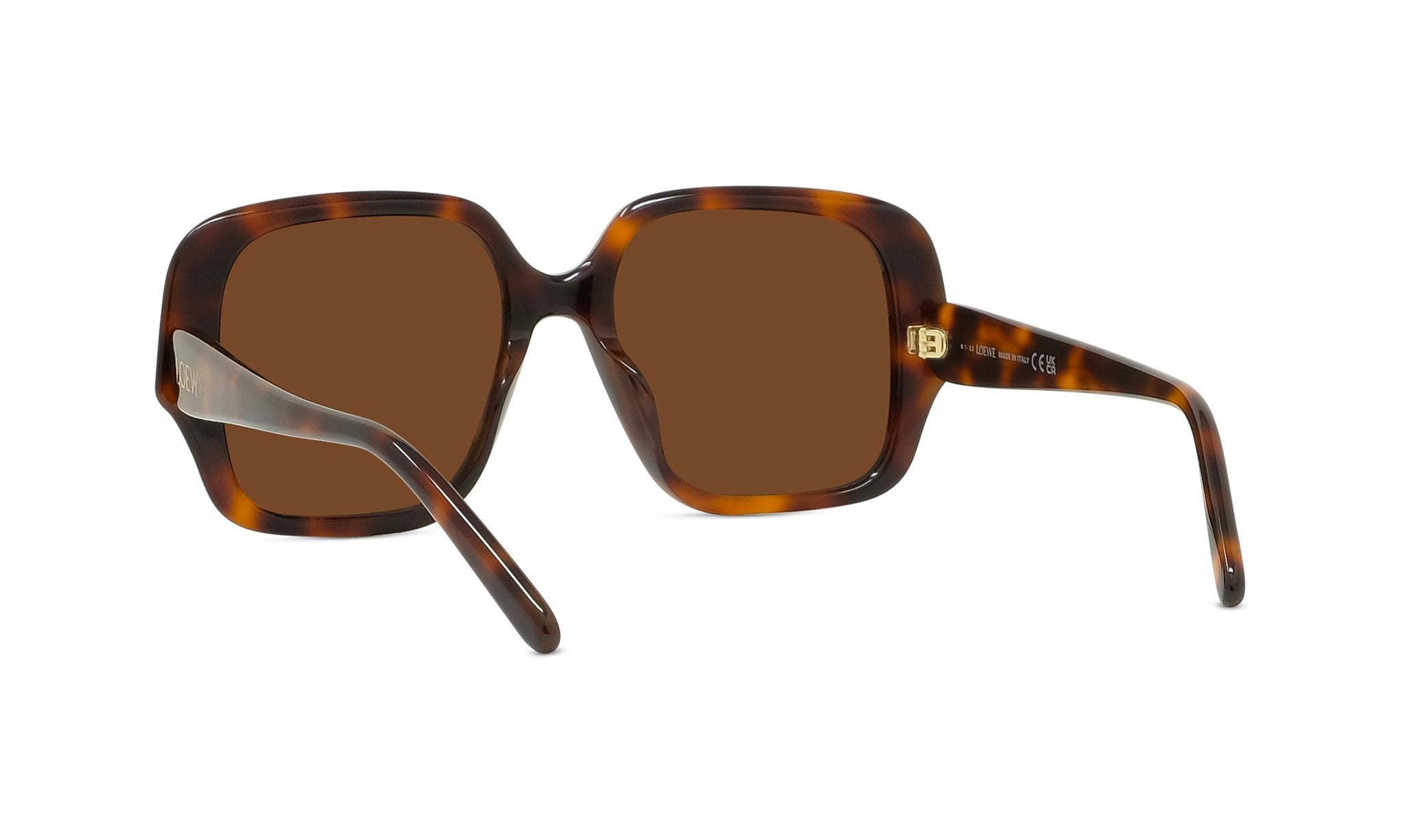 A pair of brown-framed sunglasses with dark lenses.