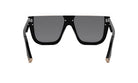A pair of black sunglasses with a sleek, modern design.