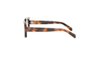 A pair of stylish sunglasses with a tortoiseshell frame and dark lenses.