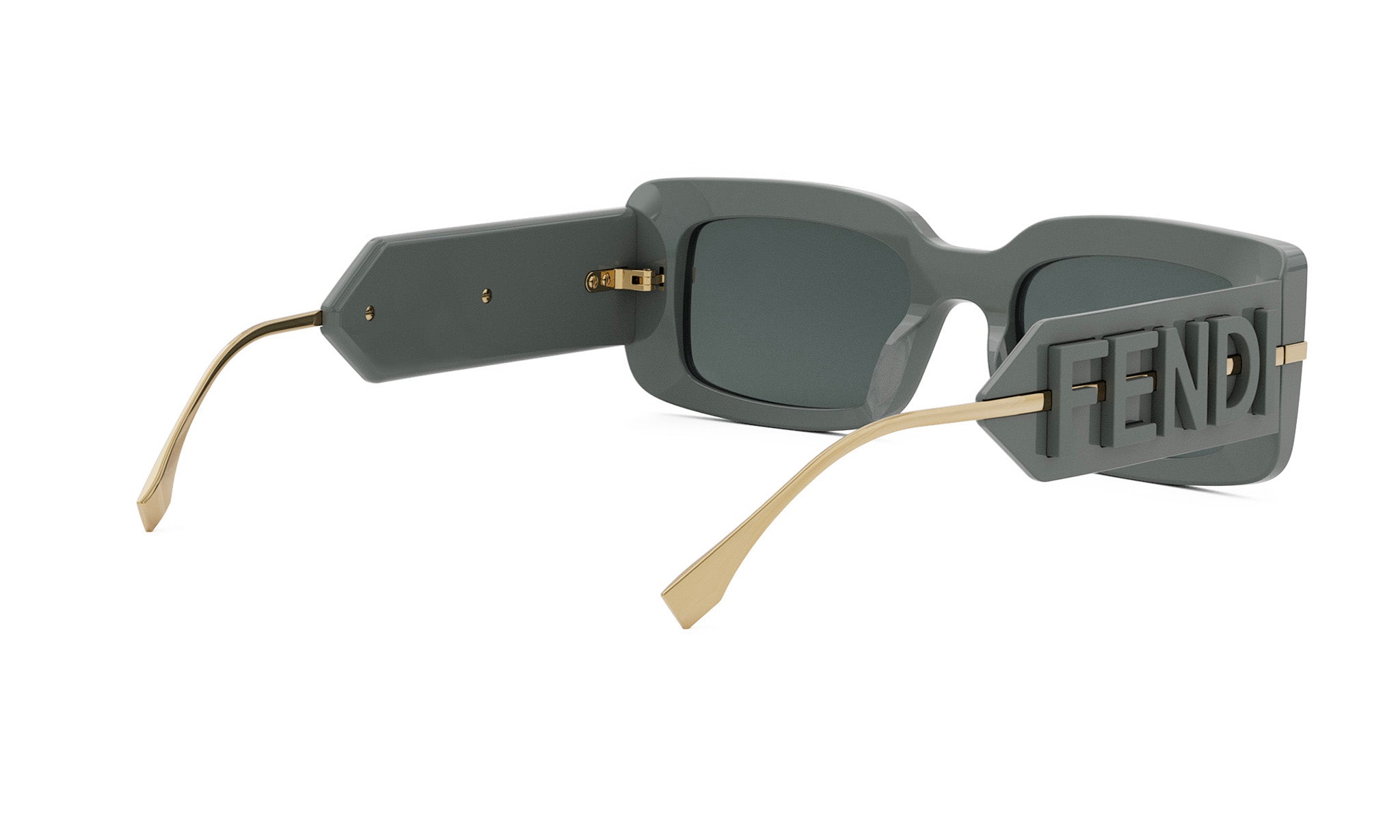 A pair of stylish sunglasses with a distinctive Fendi logo on the frame.