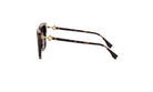 A pair of stylish sunglasses with a tortoiseshell frame and gold-colored accents.