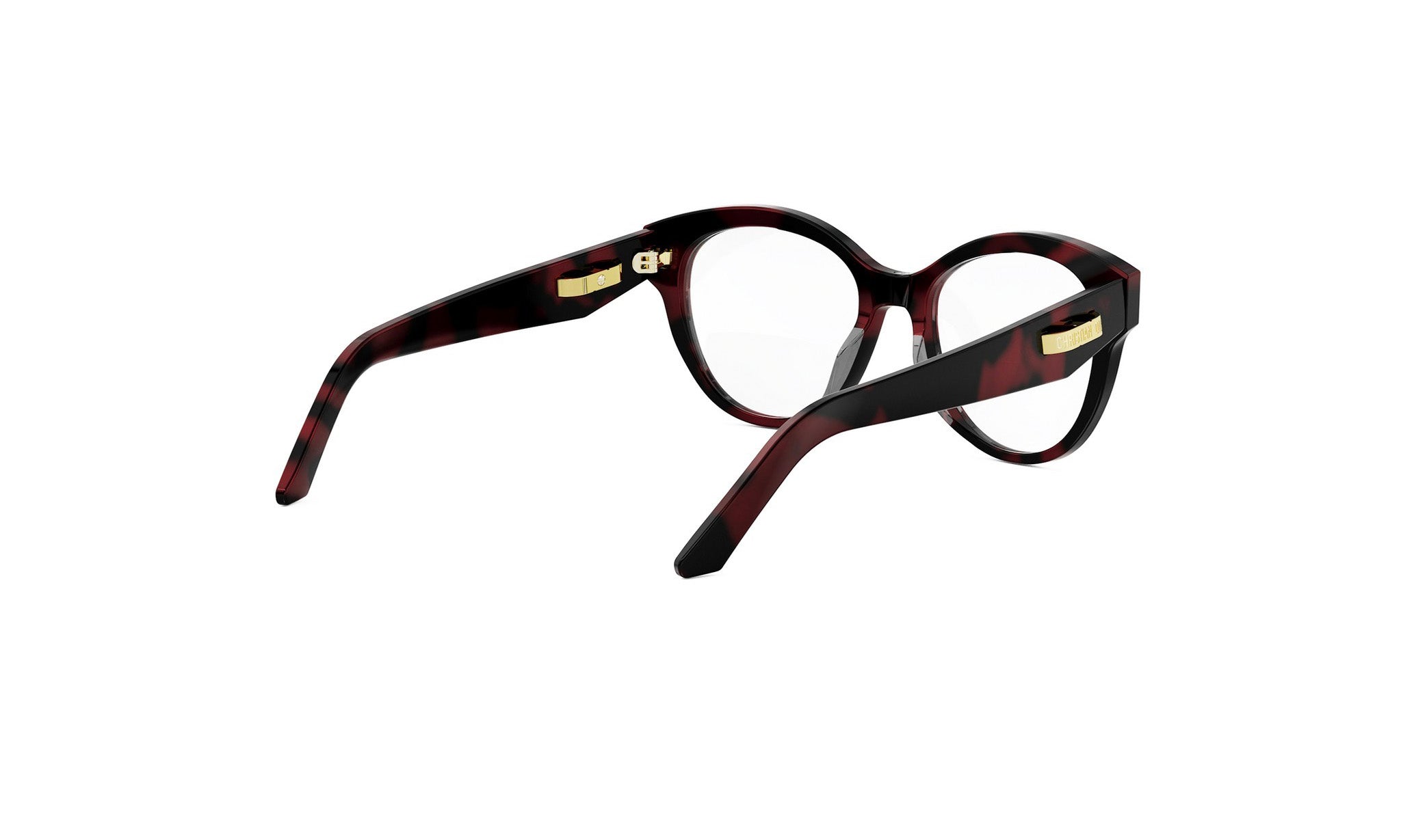 A pair of dark-framed glasses with a maroon or burgundy color, positioned on a white background.