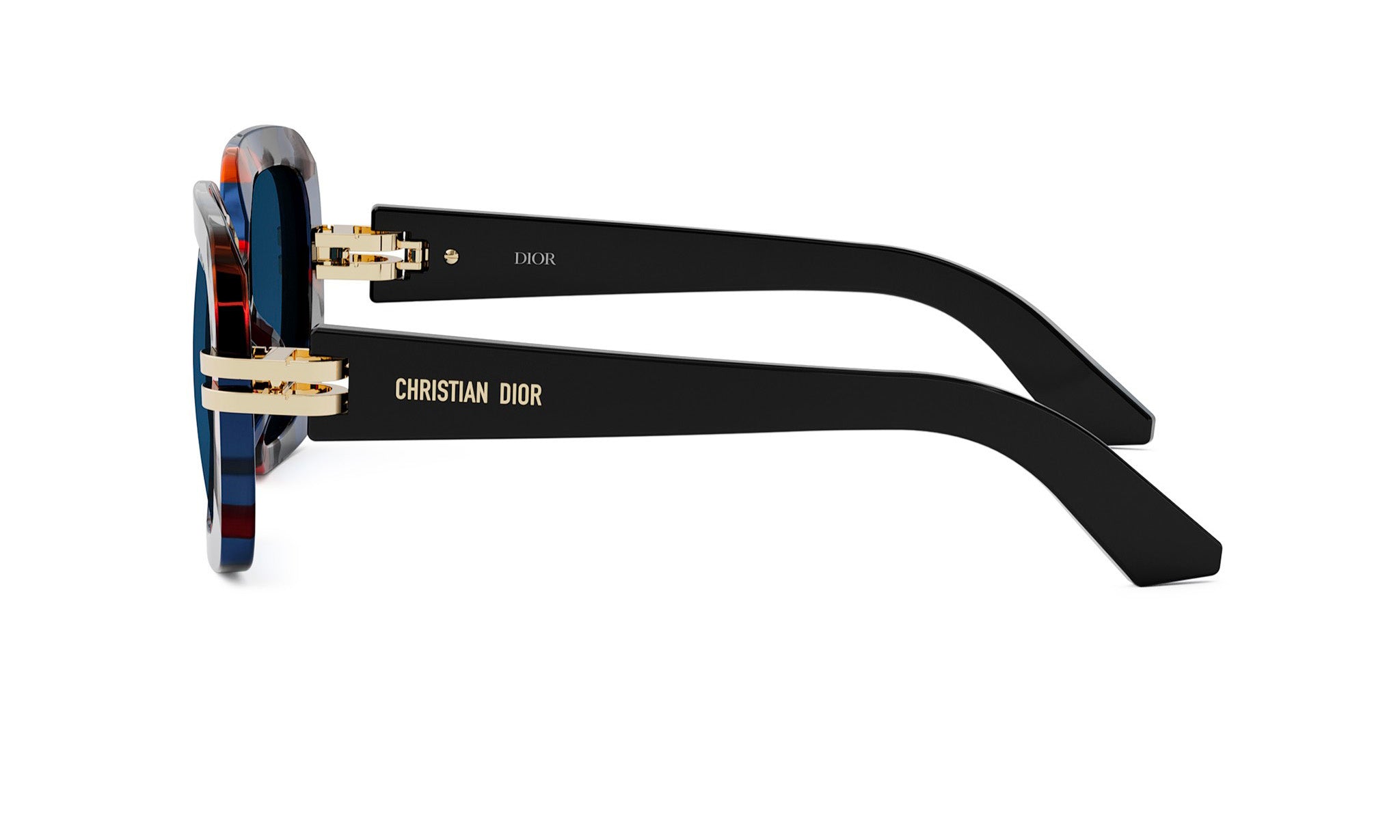 A pair of stylish sunglasses with a Christian Dior brand name on the frame.