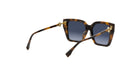 A pair of stylish sunglasses with dark tortoiseshell frames and dark blue lenses.