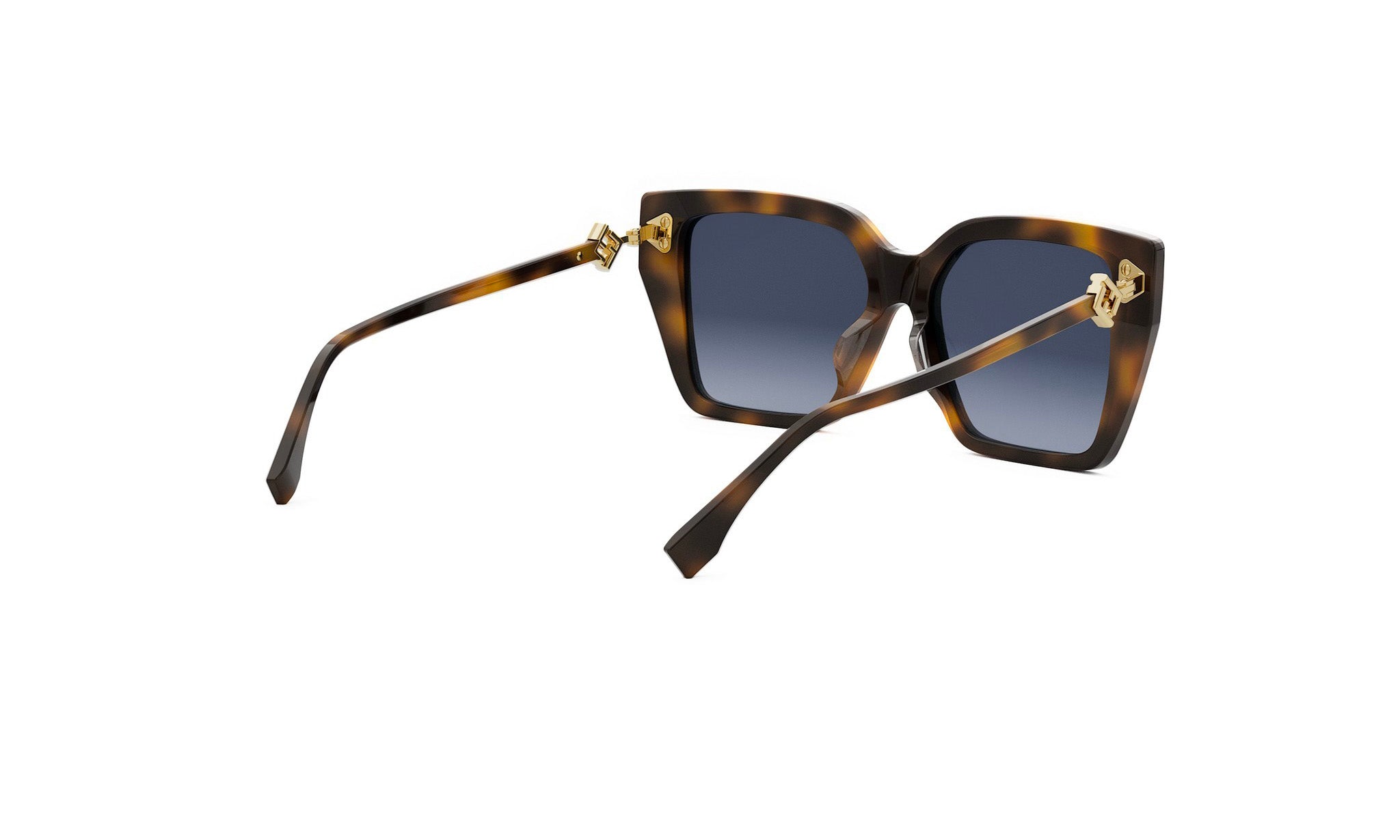 A pair of stylish sunglasses with dark tortoiseshell frames and dark blue lenses.