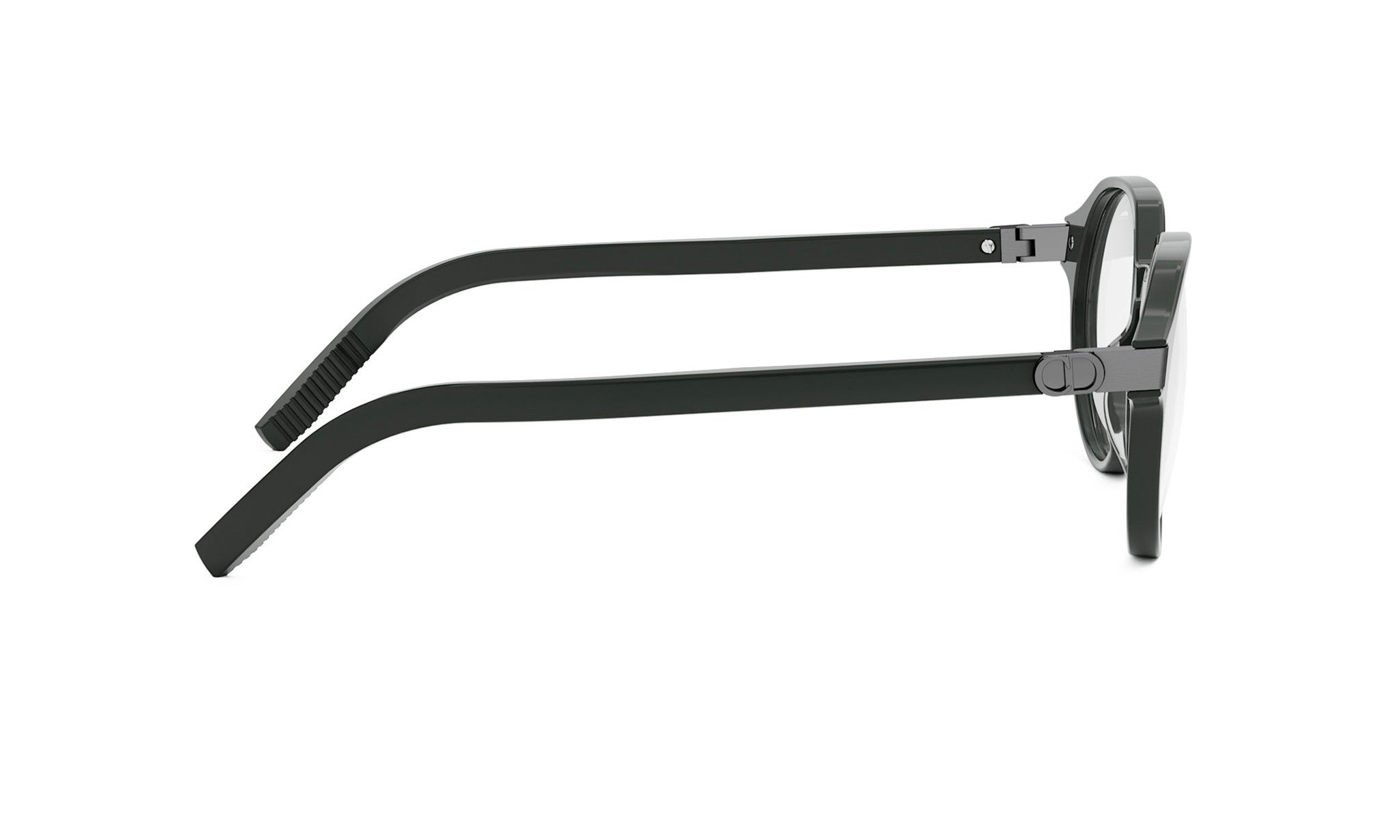 A pair of black-framed glasses with a sleek, modern design.