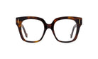 A pair of stylish, tortoiseshell-framed glasses with a dark brown color and a classic, classic-inspired design.