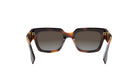 A pair of sunglasses with dark brown frames and a gradient lens.