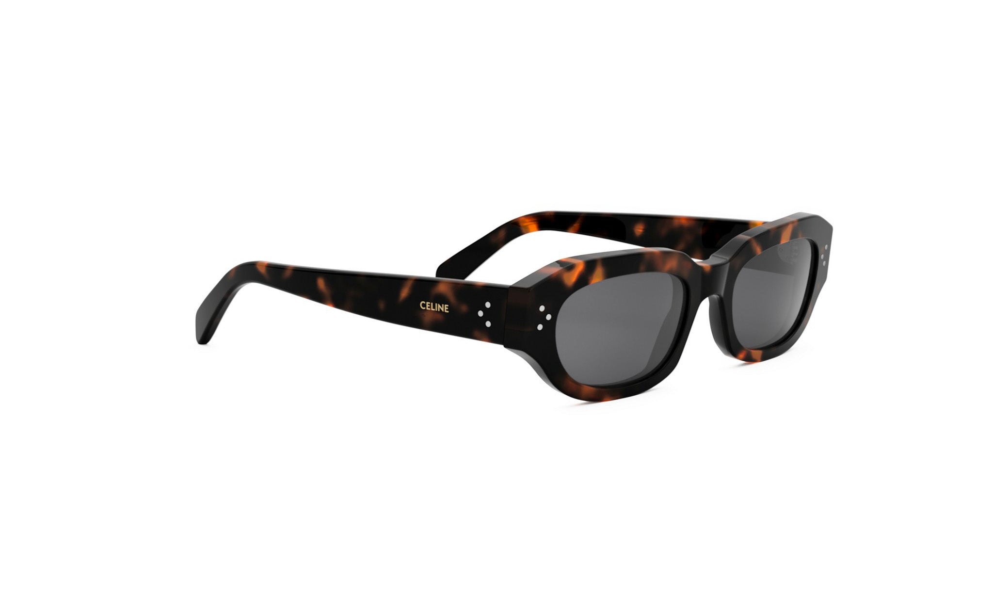 A pair of stylish sunglasses with a tortoiseshell frame and dark lenses.
