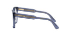 A pair of blue Christian Dior glasses with gold accents.