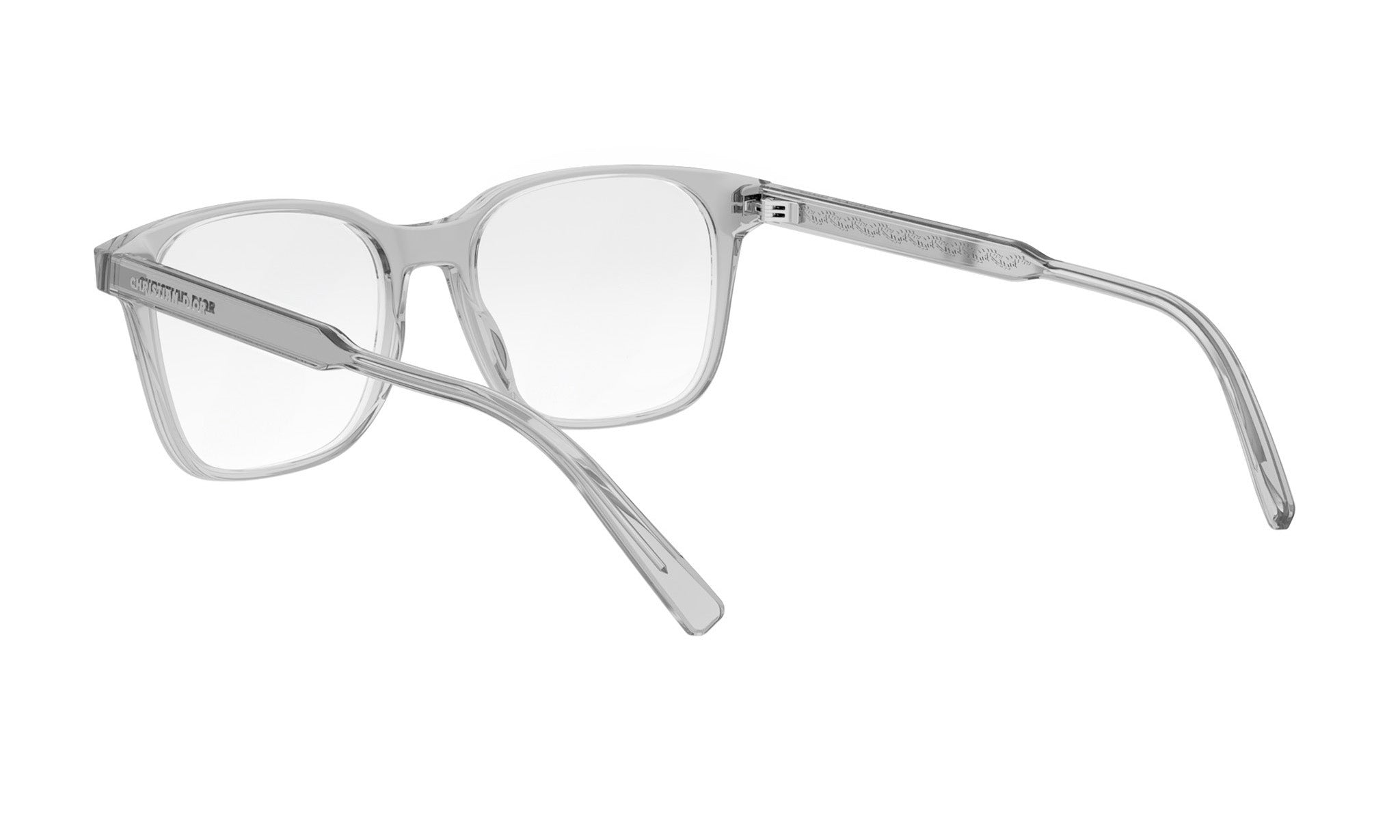 A pair of clear, rectangular-shaped glasses with a sleek, modern design.