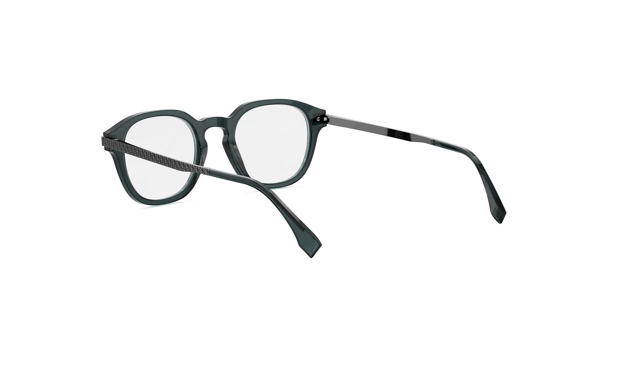 A pair of black-framed glasses with a sleek, modern design.