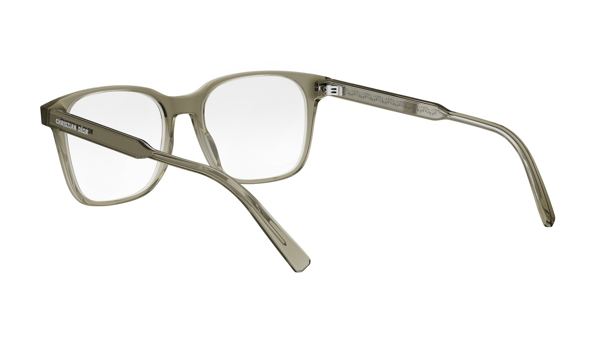 A pair of gray-framed glasses with a sleek, modern design.