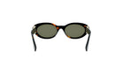 A pair of tortoiseshell sunglasses with dark green lenses.
