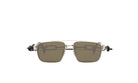 A pair of stylish sunglasses with a dark frame and dark lenses.