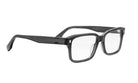 A pair of black-framed glasses with clear lenses.