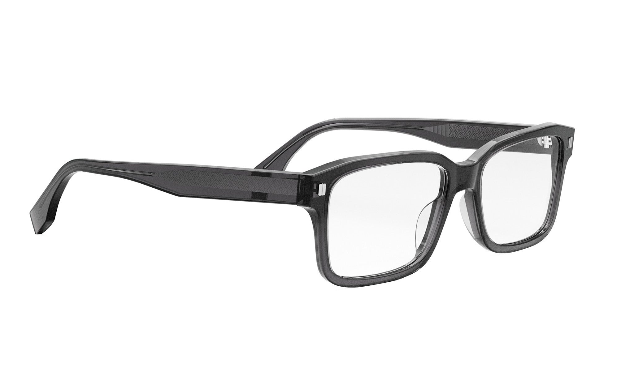 A pair of black-framed glasses with clear lenses.