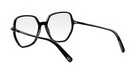 A pair of black-framed glasses with a geometric, modern design.