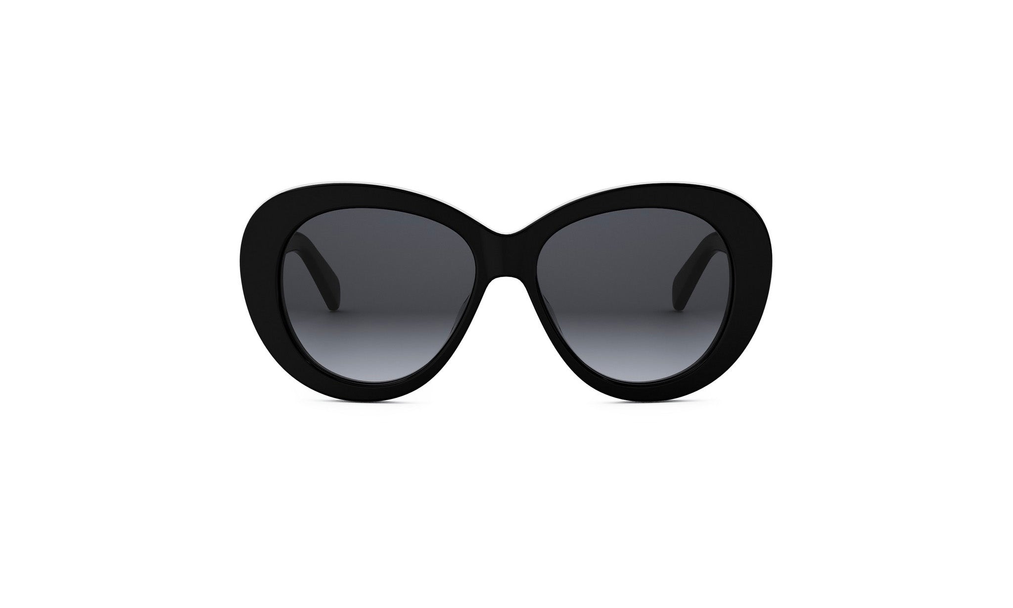 A pair of black sunglasses with a sleek, modern design.