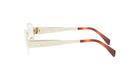 A pair of white-framed sunglasses with brown accents.