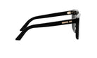 A pair of black sunglasses with the brand name "Christian Dior" printed on the frame.