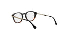 A pair of stylish, black-framed glasses with a white strap.