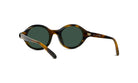 A pair of tortoiseshell sunglasses with dark green lenses.