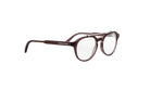 A pair of brown-framed glasses with clear lenses.