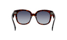 A pair of stylish sunglasses with dark tortoiseshell frames and dark lenses.