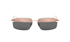 A pair of stylish sunglasses with dark lenses and gold-toned temples.