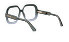 A pair of stylish, oversized, and dark-colored glasses with a distinctive frame design.
