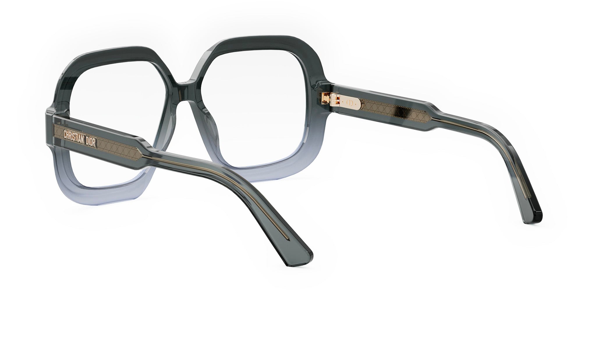 A pair of stylish, oversized, and dark-colored glasses with a distinctive frame design.