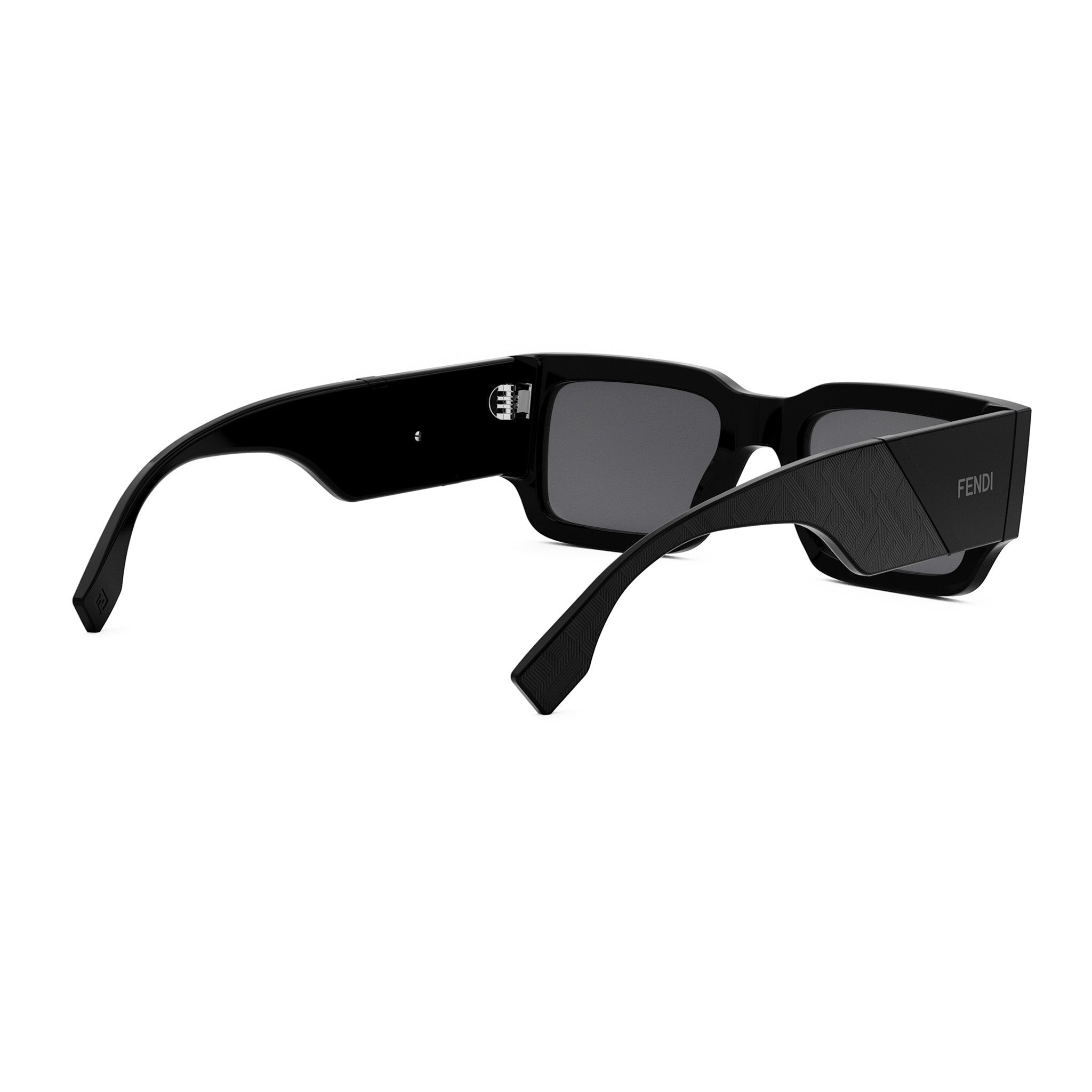 A pair of black framed sunglasses with a sleek, modern design.