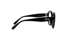 A pair of black-framed glasses with a gold "Lesse" logo on the temples.