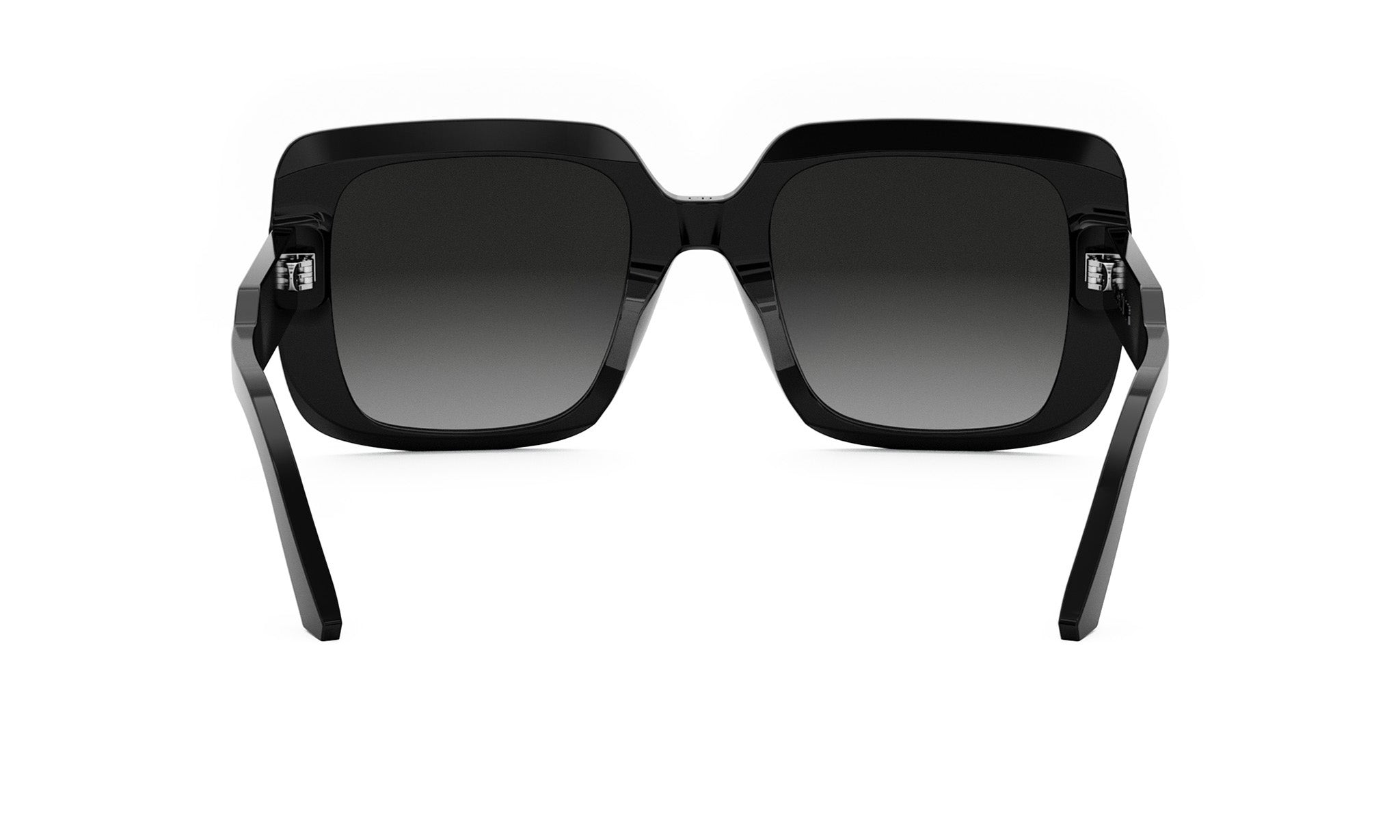 A pair of black sunglasses with a gradient lens design.