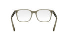 A pair of gray-framed glasses with a clear lens, shown from the front view.