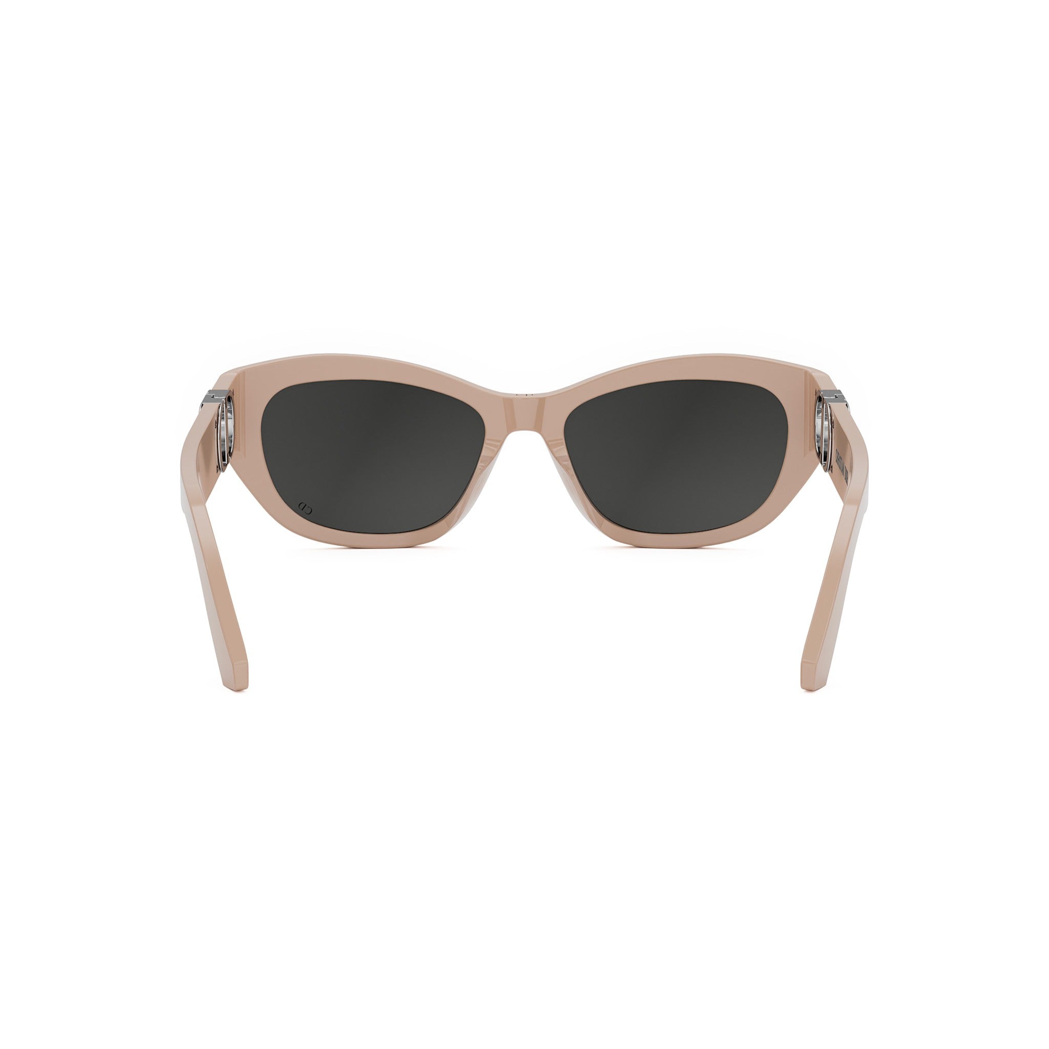 A pair of tan-colored sunglasses with dark lenses.
