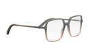 A pair of stylish, square-framed glasses with a gradient frame design.