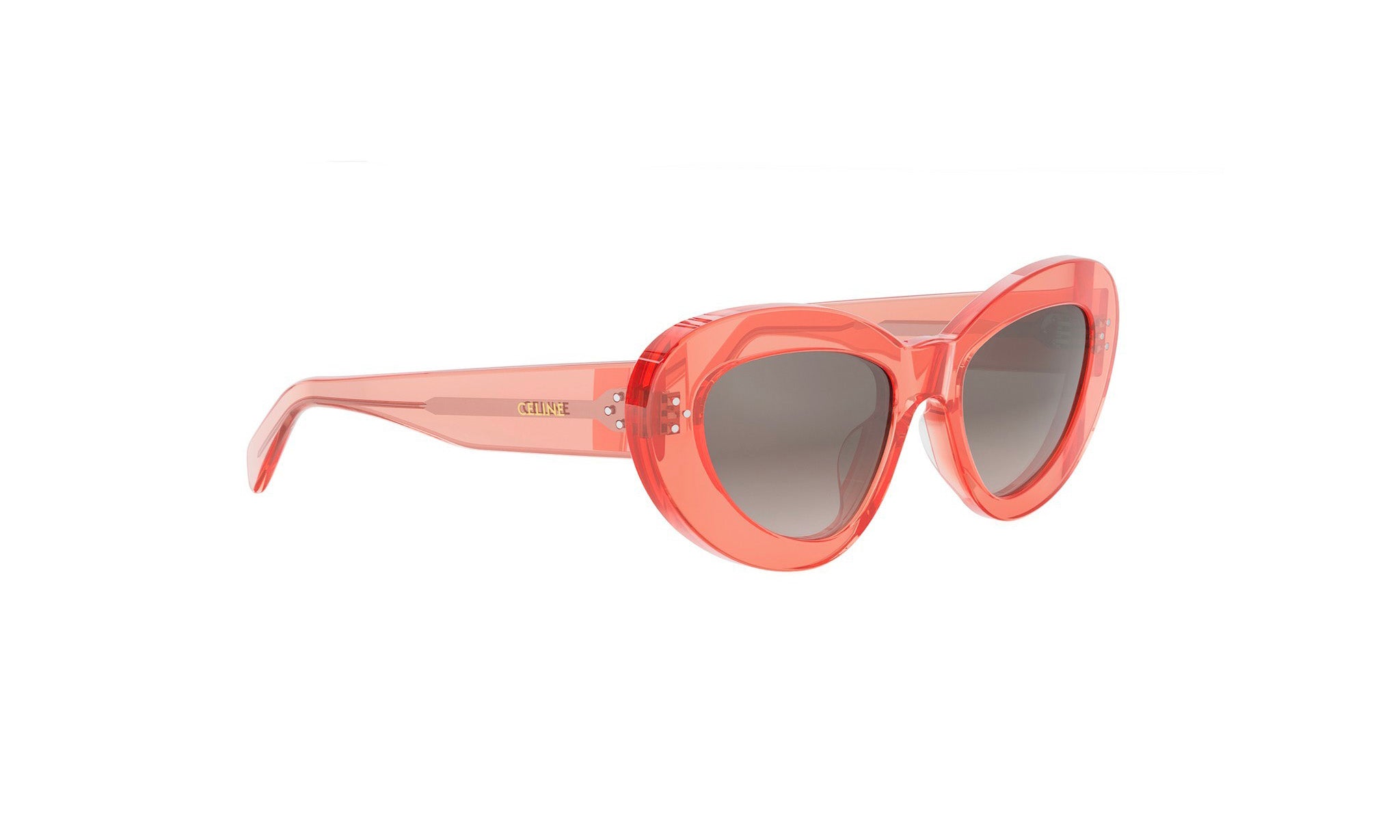 A pair of bright pink, heart-shaped sunglasses with a distinctive design.