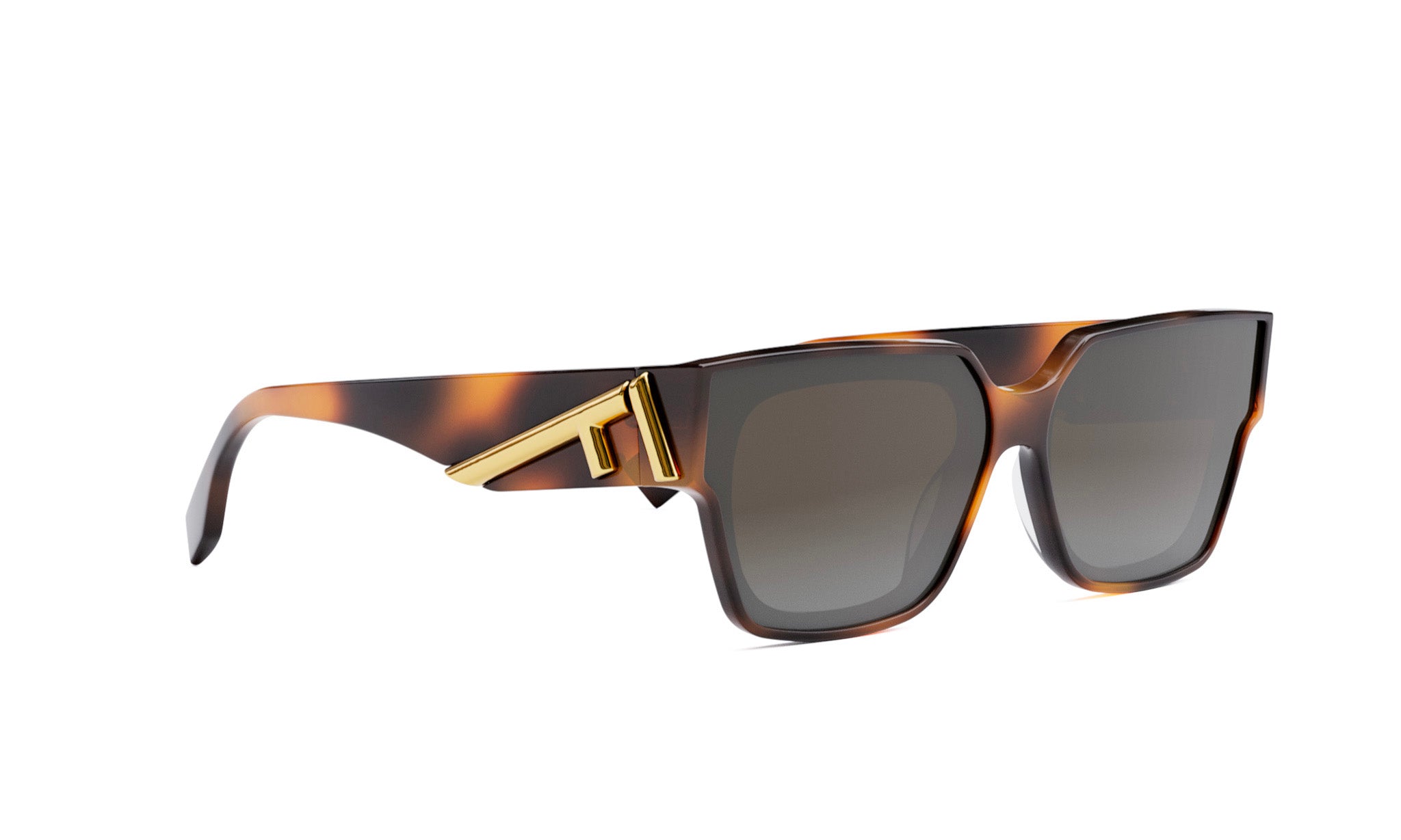 A pair of stylish sunglasses with a tortoiseshell frame and dark lenses.