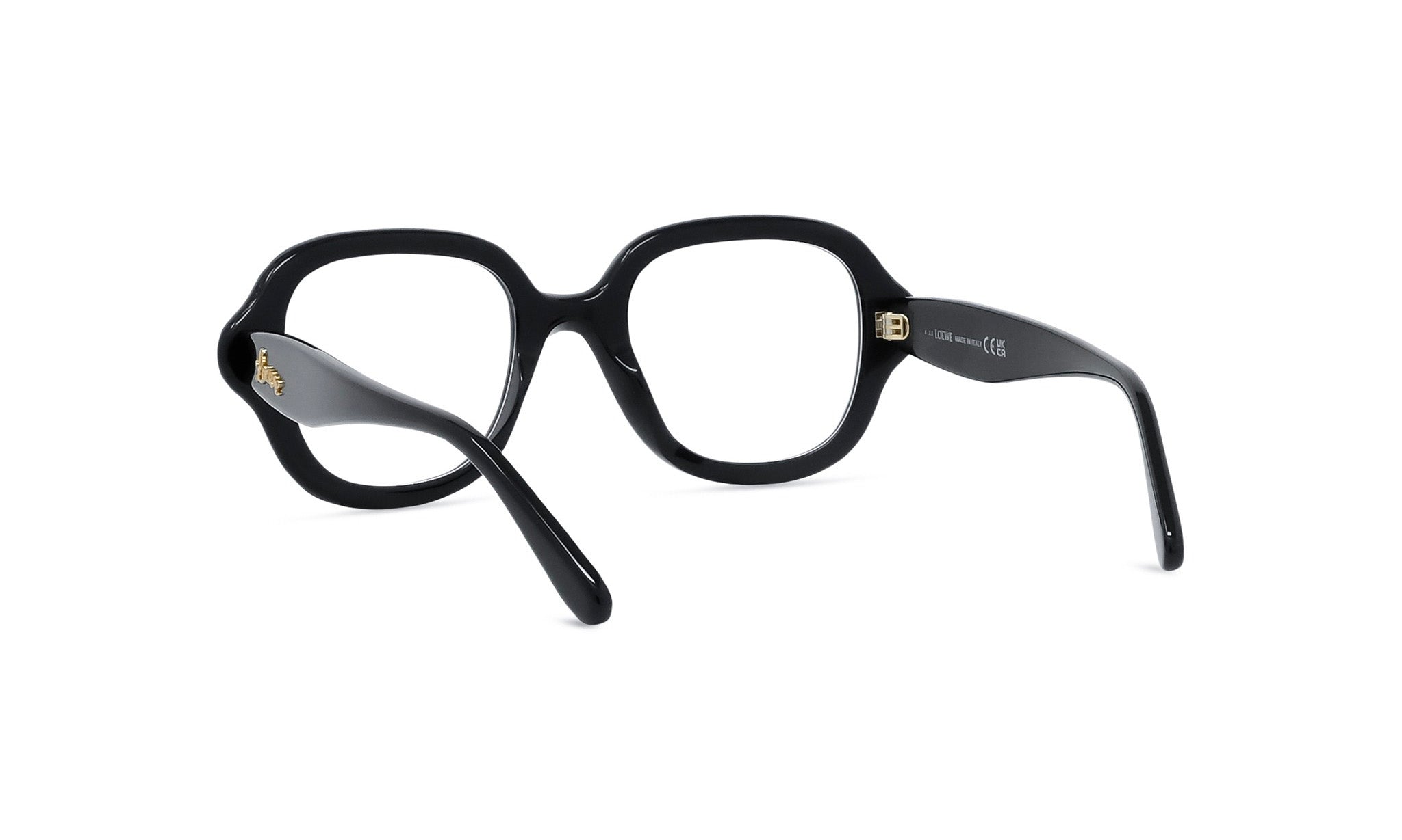 A pair of black-framed glasses with a sleek, modern design.
