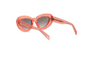 A pair of bright pink sunglasses with a distinctive round frame and dark lenses.