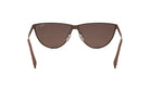 A pair of brown sunglasses with the text "VIBE" on the frame.