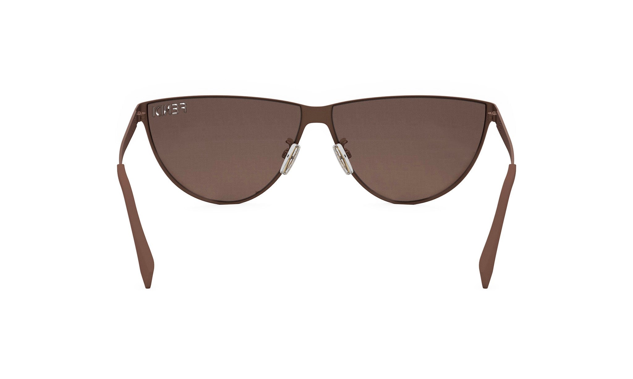 A pair of brown sunglasses with the text "VIBE" on the frame.