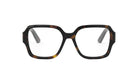 A pair of tortoiseshell-framed glasses with a dark frame and clear lenses.